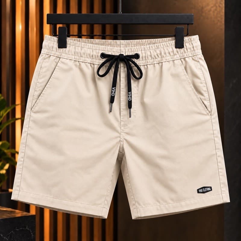 Bermuda Sarja Masculina Premium Algodão Social Casual Confortável com Bolso Embutido Costura Reforçada