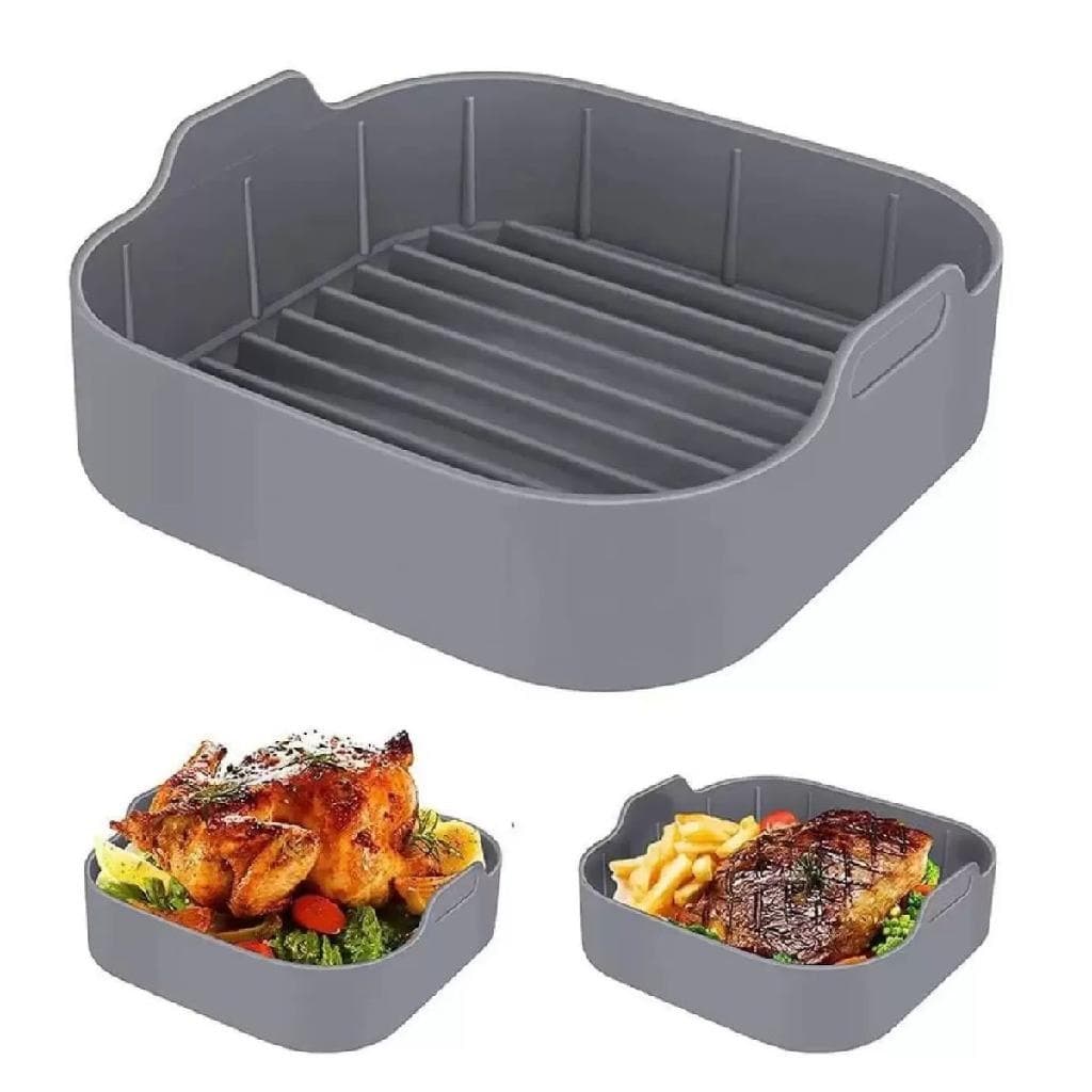 Forma de Silicone Quadrada para Airfryer 19cm Fritadeira Elétrica 4~6 Litros