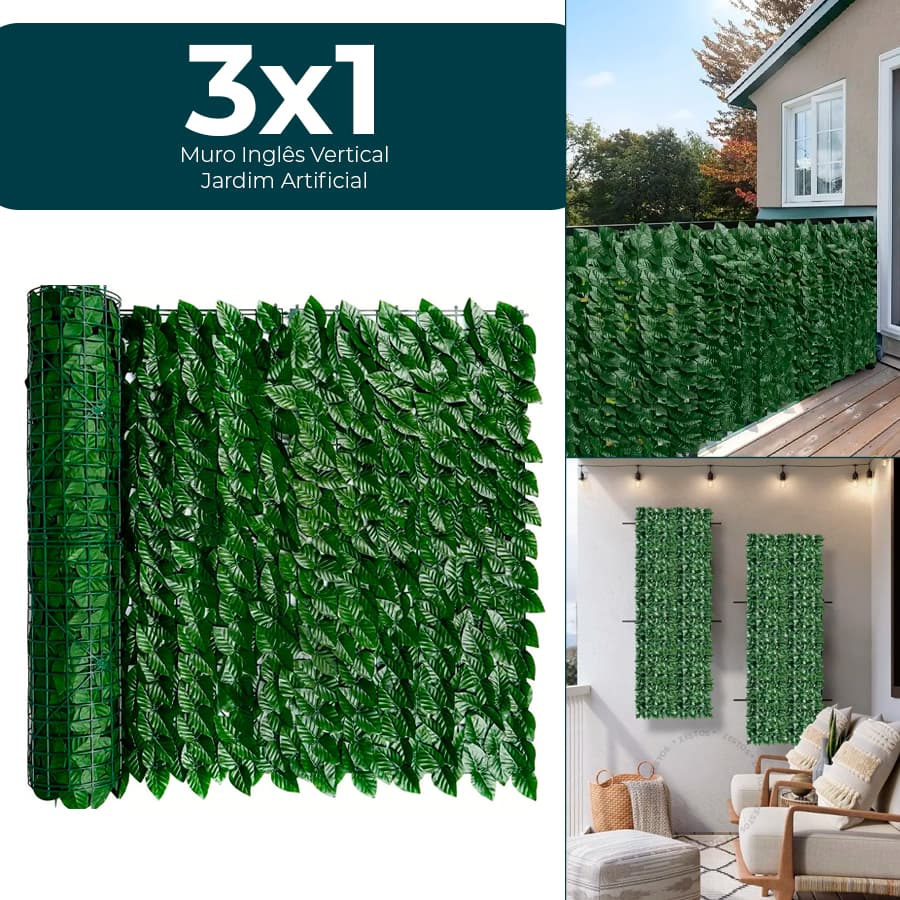Muro Inglês Jardim Vertical Artificial Painel