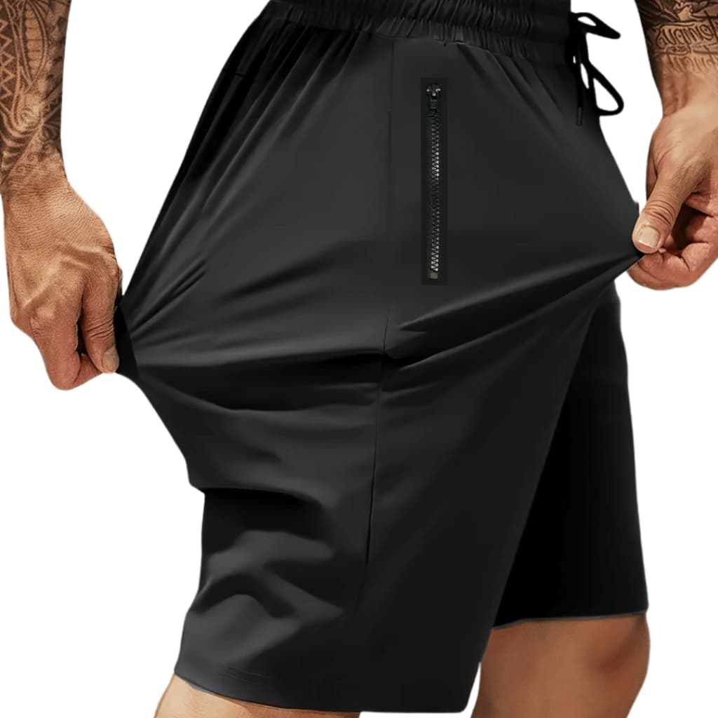 Bermuda masculina tactel com elastano  bolso com ziper