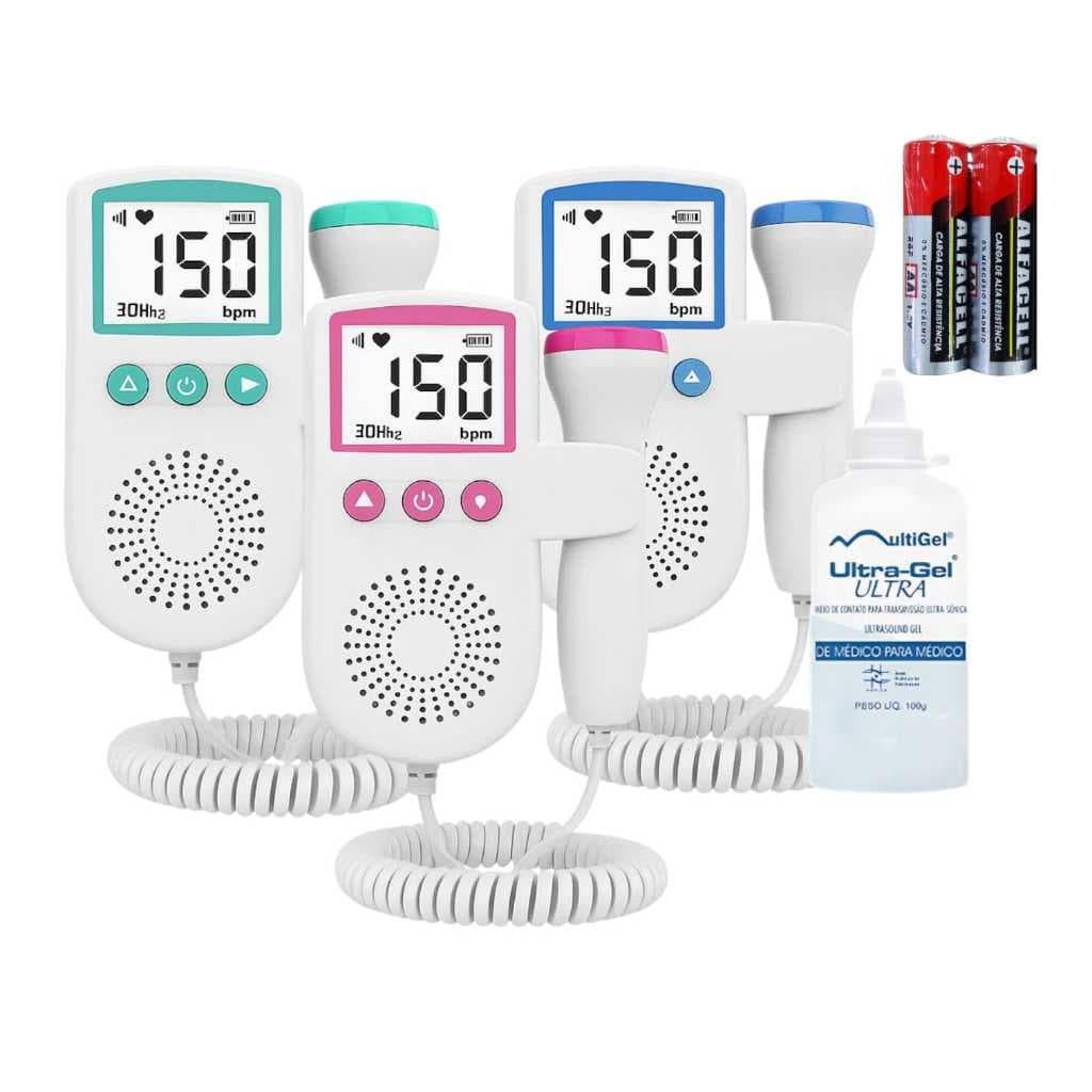 Fetal Doppler Ultrassom Ouvir Batimentos Bebe / Gel / Pilhas - Envio em até 24 horas