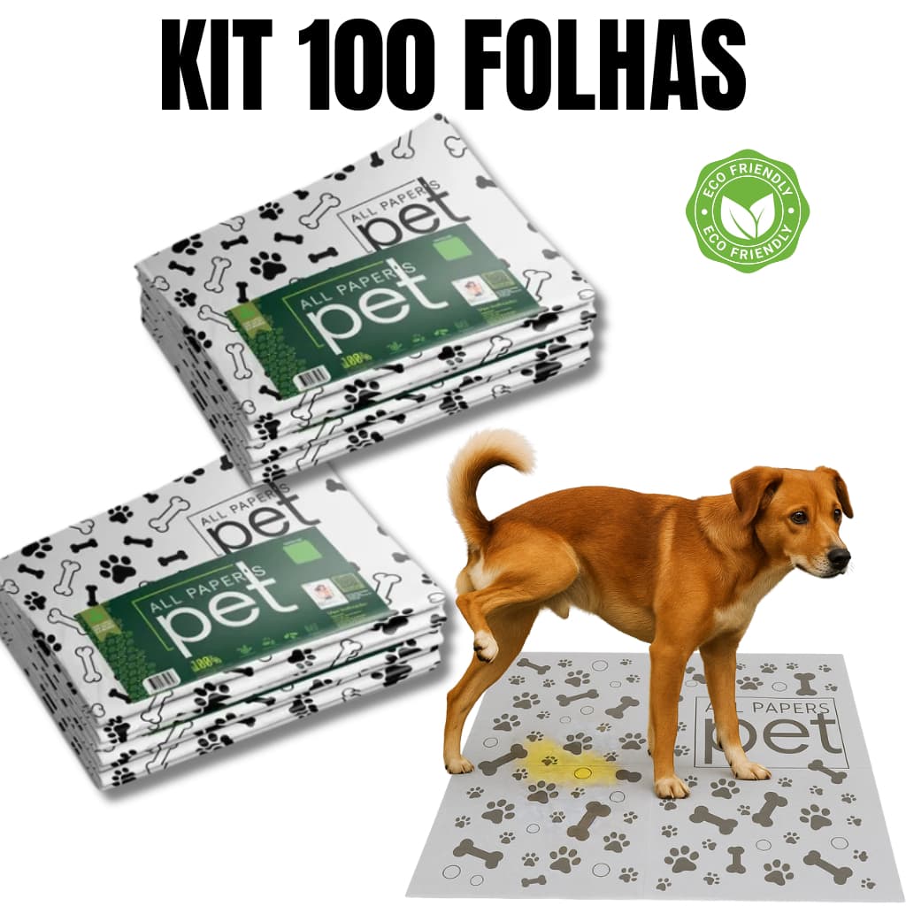 Kit Jornal Pet Higiênico 50/100/150/200 Folhas Biodegradável Atóxico Não Mancha