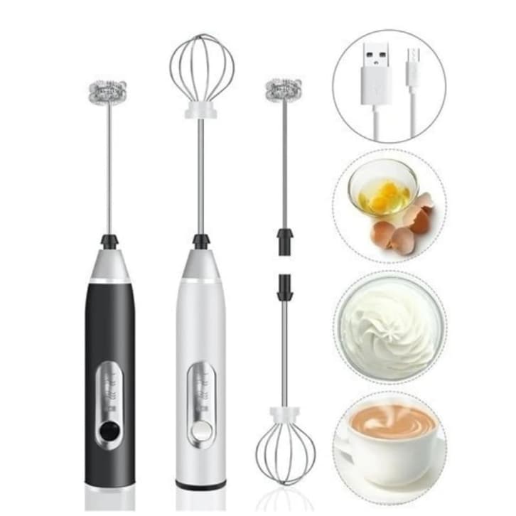 Batedor Misturador Mixer Elétrico para Bebidas Leite Café Clara de Ovo 2 em 1 taobiju