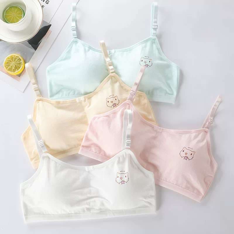 Kit 2 Puberdade Adolescente Sutiã De Algodão Macio Meninas Roupa Interior Respirável