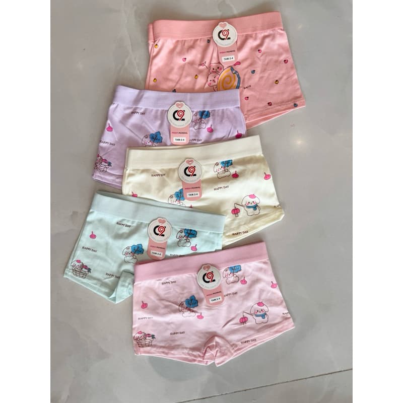 Kit 6 Calcinha Box Shortinho FEMININA MENINA INFANTIL JUVENIL Boxer  Confortável Criança Estampas Sortidas