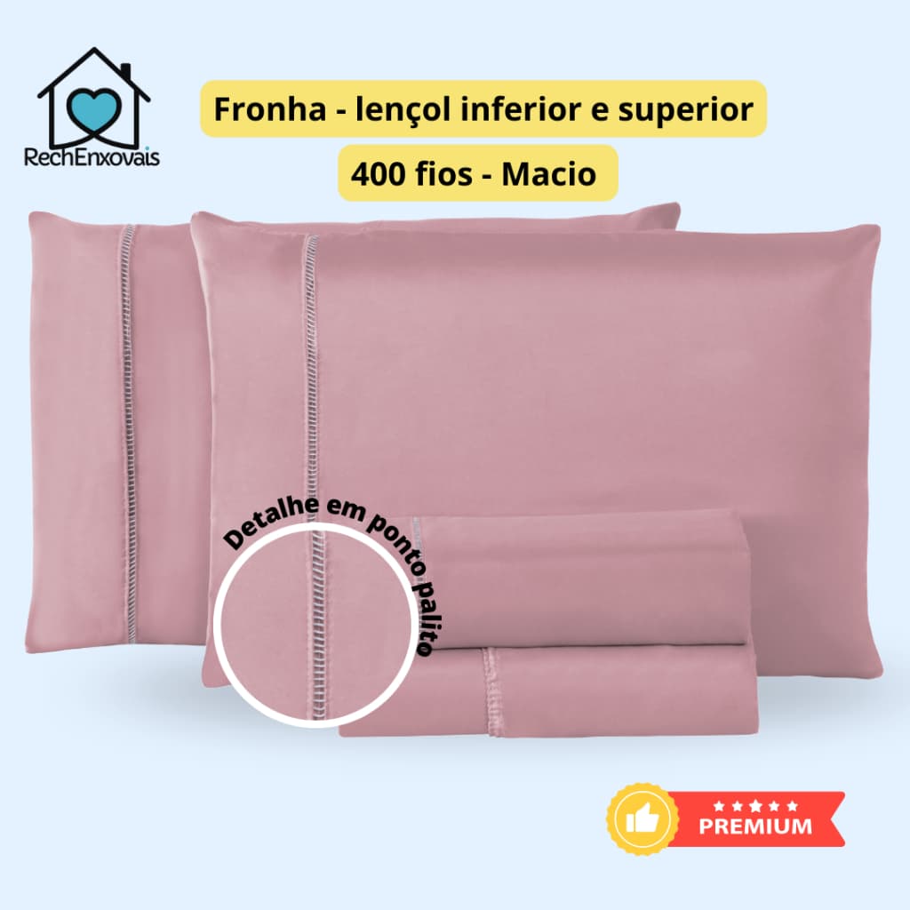 Kit Jogo de Lençol Micropercal 4 Peças 400 Fios Ponto Palito Macio Premium - 12 Cores Disponíveis
