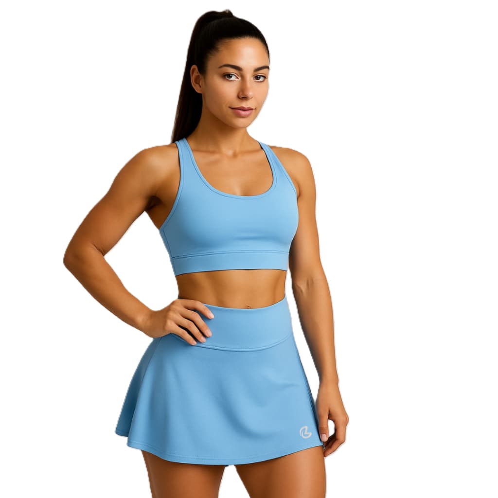 Conjunto Saia Short e Top Sem Bojo Fitness Feminino Academia Beach Tênis Lazer Confortável