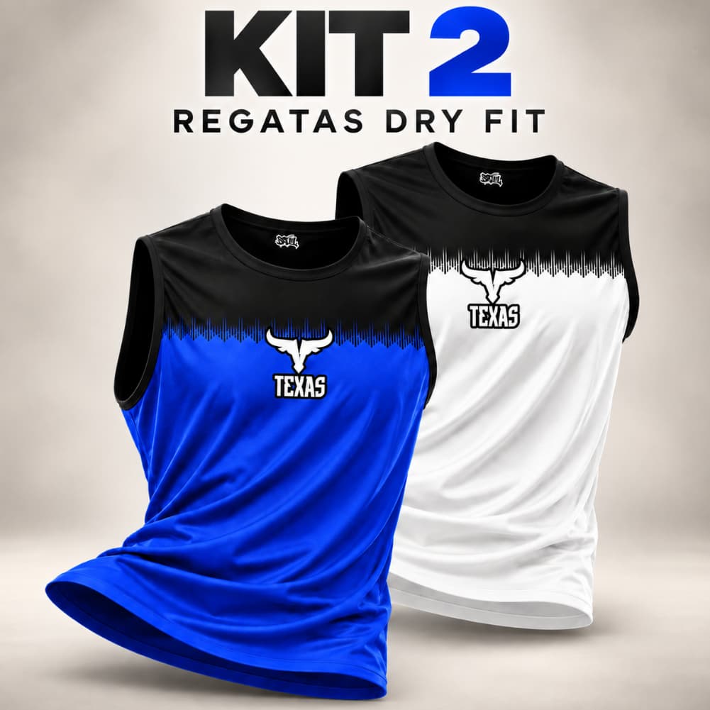 Kit 2 Regatas Camiseta Camisa Masculina Dry Fit Academia Musculação Treino Fitness Gym Sem Manga Secagem Rápida