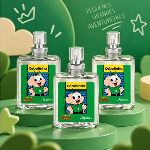 Kit Colônia Masculino Cebolinha 3 Unidades 25ml Perfume Infantil Aroma Fresco Turma da Mônica