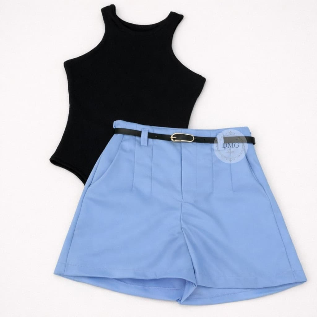 Conjunto Body Regata + Short Alfaiataria C/ Cinto - ENVIO IMEDIATOO!!!
