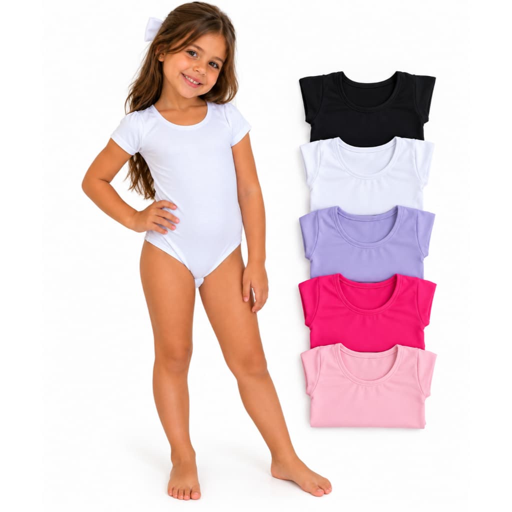 Body em Suplex para Meninas de 1 ano até 10 Anos em Diversas Cores á Sua Escolha para o Dia-Dia