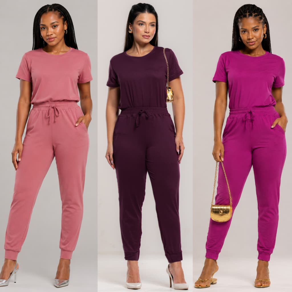Conjunto Feminino Malha Suede Light Calça Jogger Blusa Feminina Confortável Fardamento Roupa