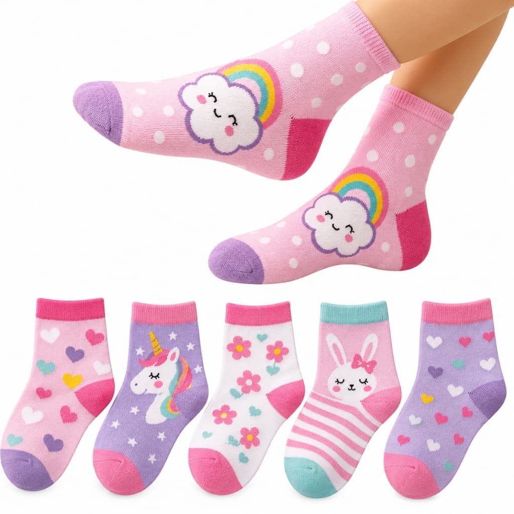 Kit Pares de Meias Infantil Menina Bebê Recém Nascidos