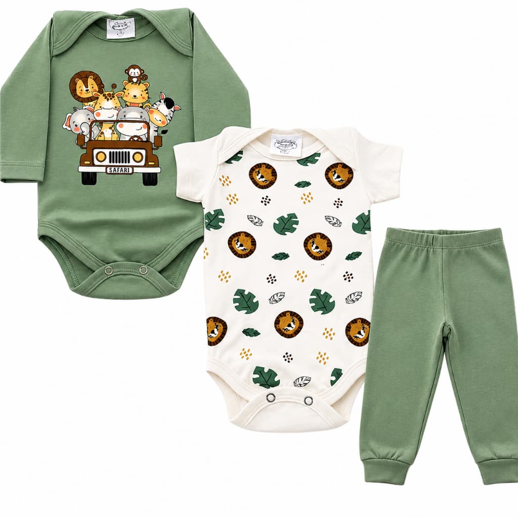 Kit Body Bebê 3 Peças Menino roupas para bebê Roupinha de Bebe