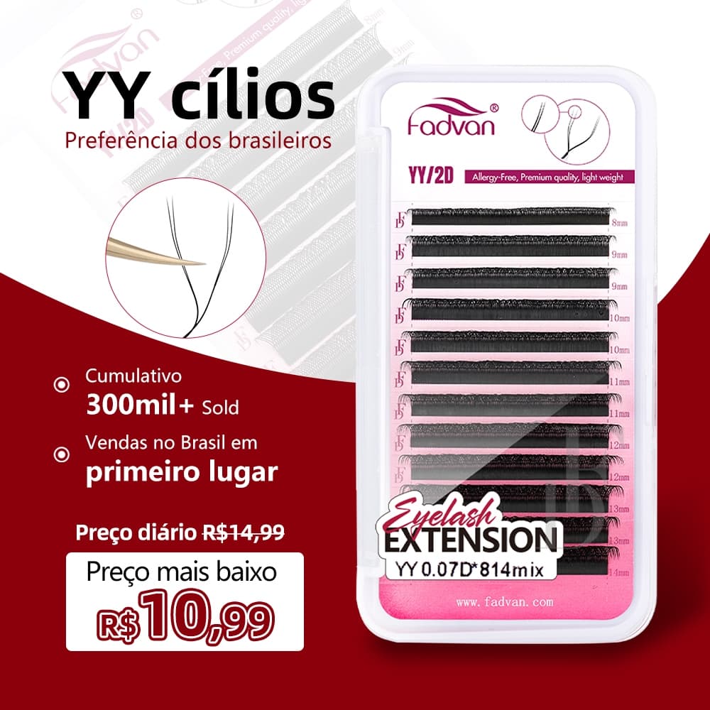 Pestanas Volume YY Shape Cílios 0.05 0.07 C D L M 6-15MM Fox Eyes Brasileiras Lashes