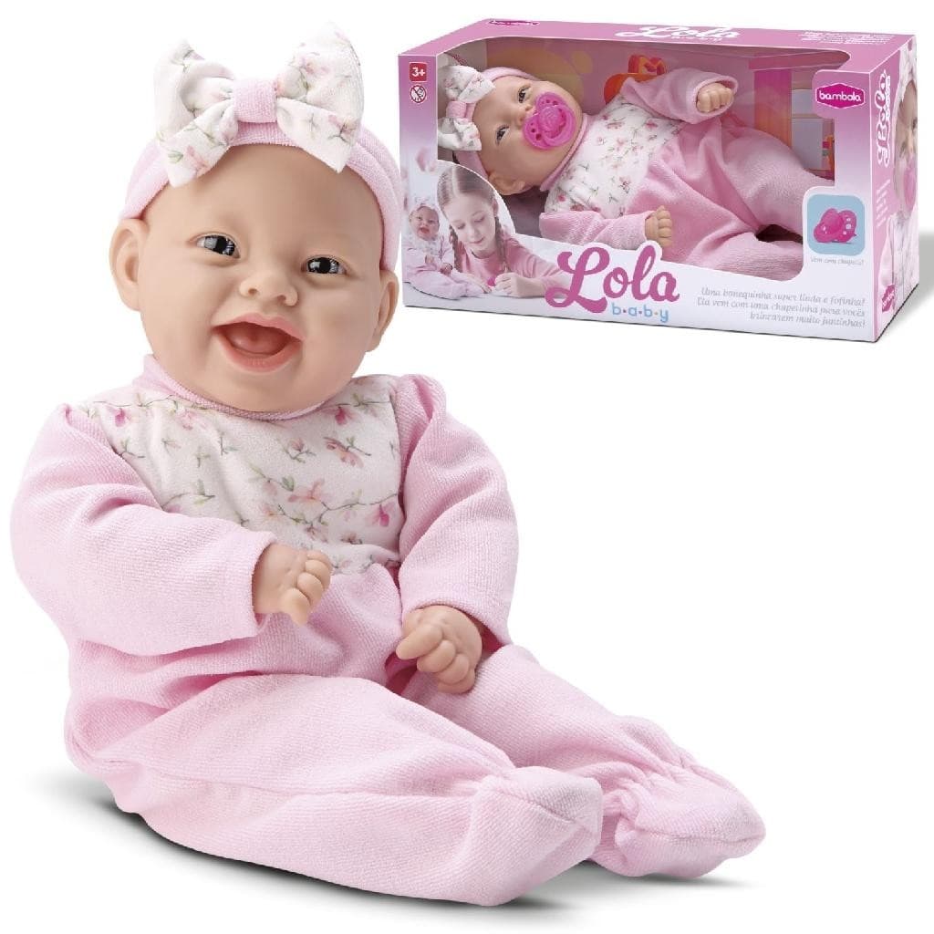 Boneca Lola Baby Com Chupeta Rosa Bebê Menina Brinquedo Infantil -Bambola
