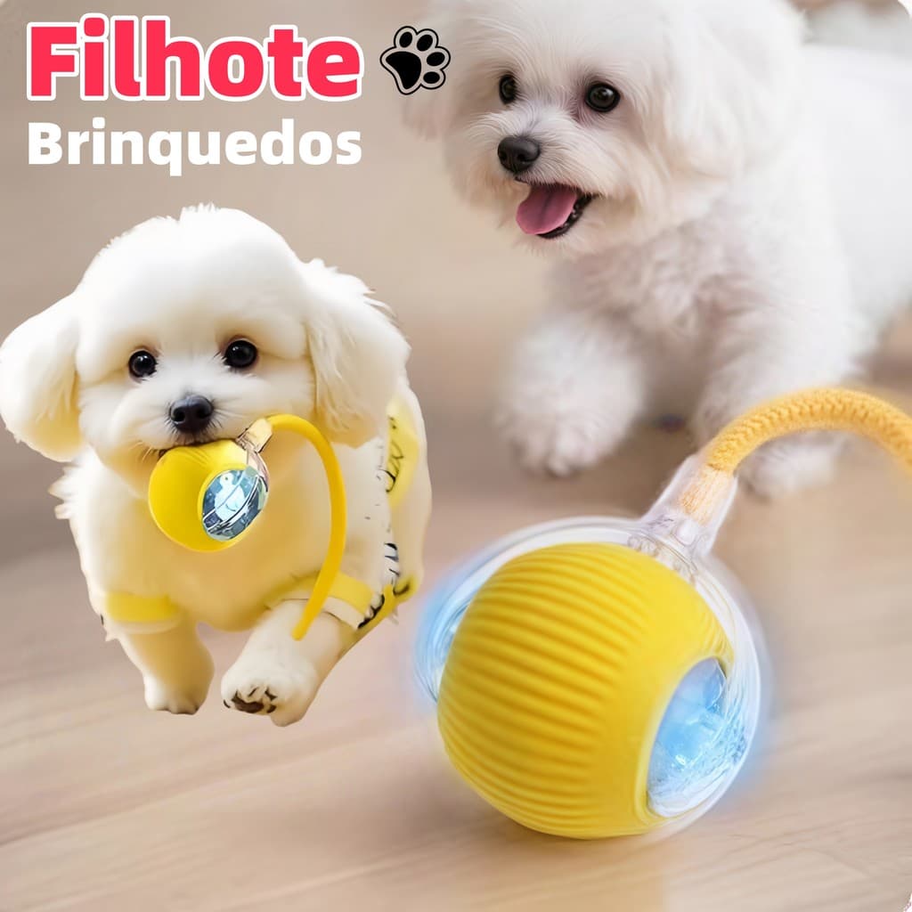 Bola de rolamento automática, brinquedo interativo para filhotes, treinamento elétrico para cães