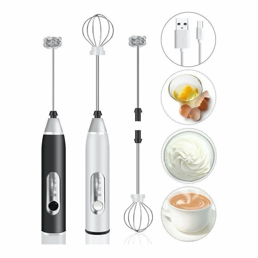 Batedor Misturador Mixer Elétrico para Bebidas Leite Café Clara de Ovo 2 em 1 - AnJin