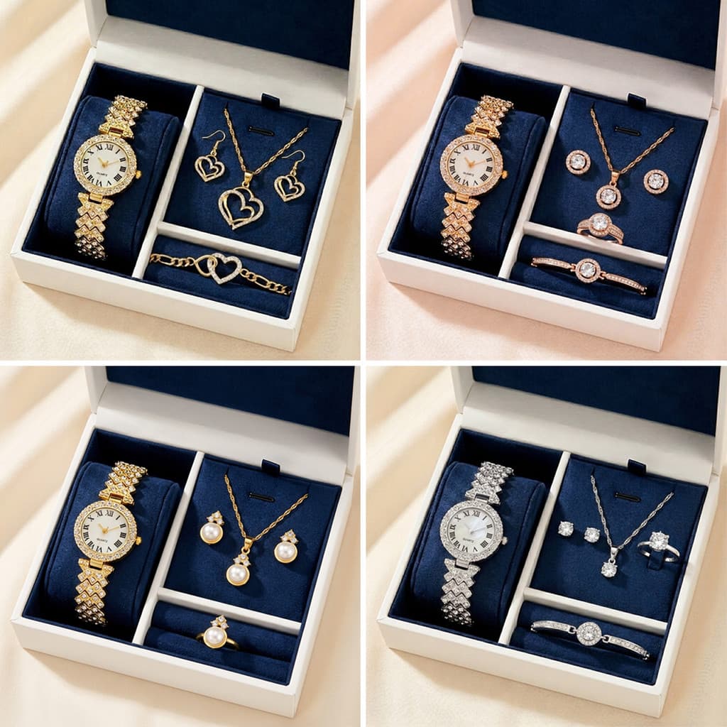 Conjunto de Relógio Feminino-Elegância Original(NÃO ACOMPANHA CAIXA)