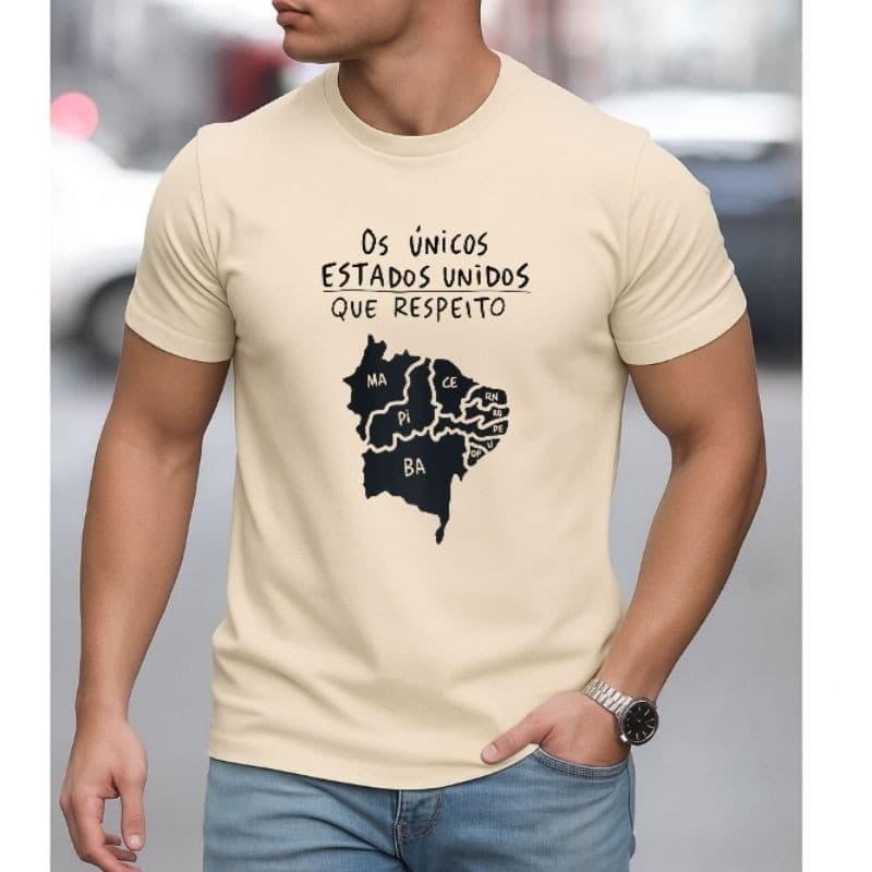 Camisa Premium Nordeste Politica Frase Irônica Masculina Feminina Casual 100% Algodao