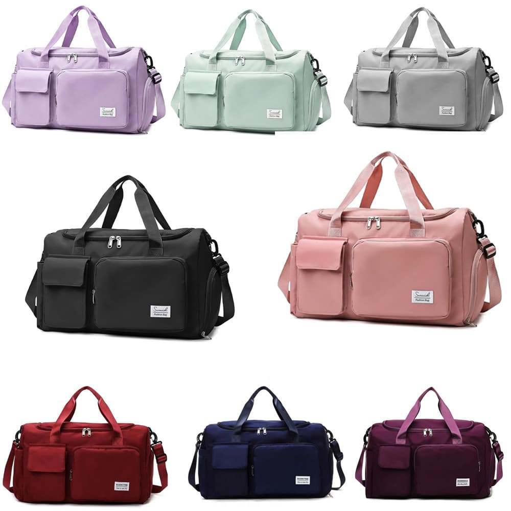 Bolsa de Academia Feminina Grande com Alça Transversal – Mala de Viagem Esportiva à Prova d'Água