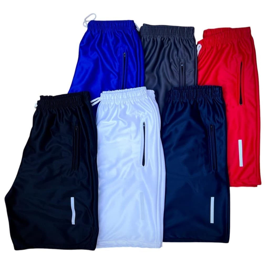 Kit 06 Bermudas Masculinas Básicas - DryFit - Malha Leve e Confortável - Pronta Entrega Origins