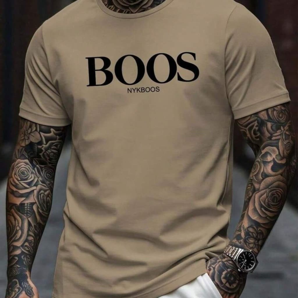 Camiseta Masculina Importada Bo..os Camisa 100% Algodão Moda Verão Gola Reforçada Premium