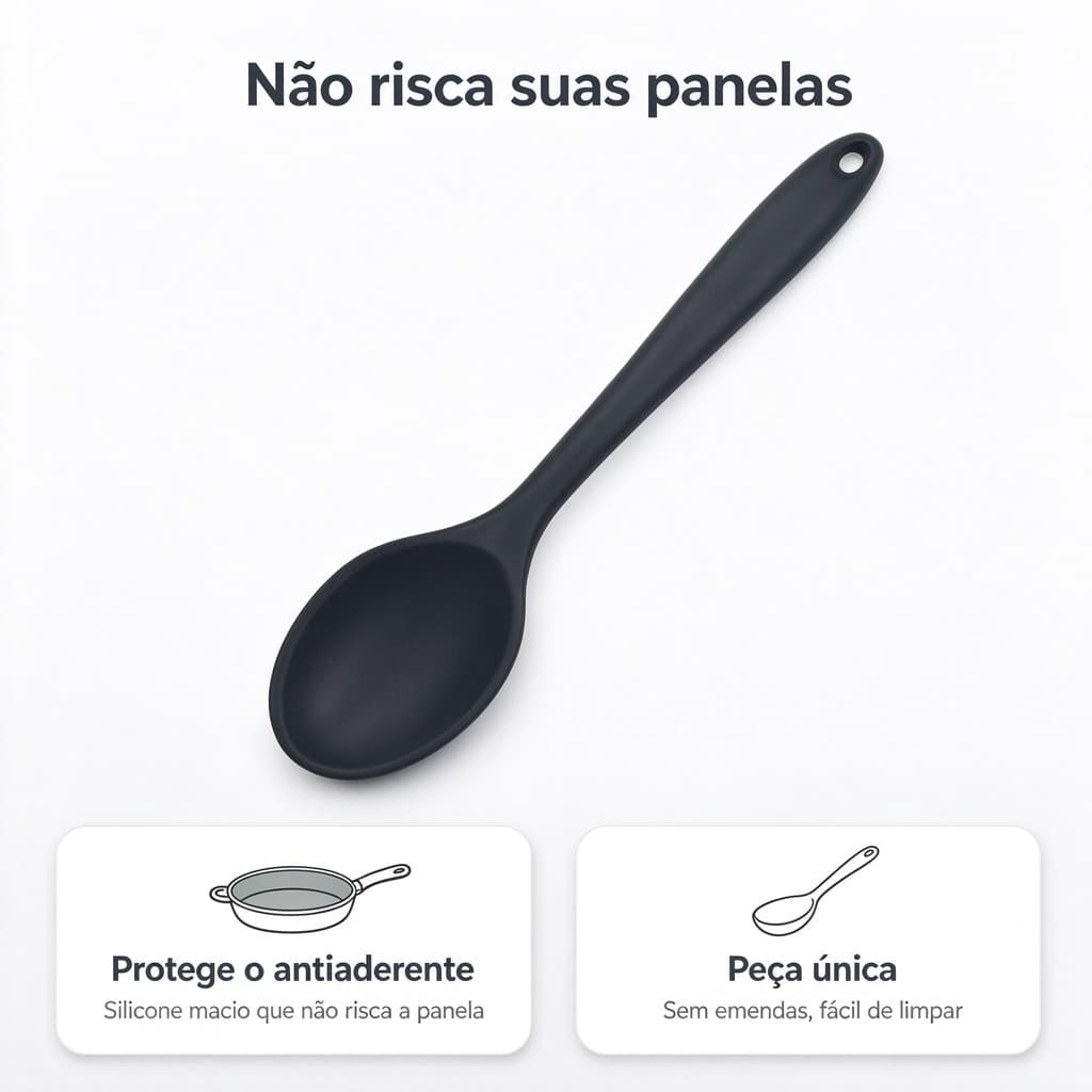 KIT 2 Utensílios de cozinha de colher de silicone macio promoção vermelha