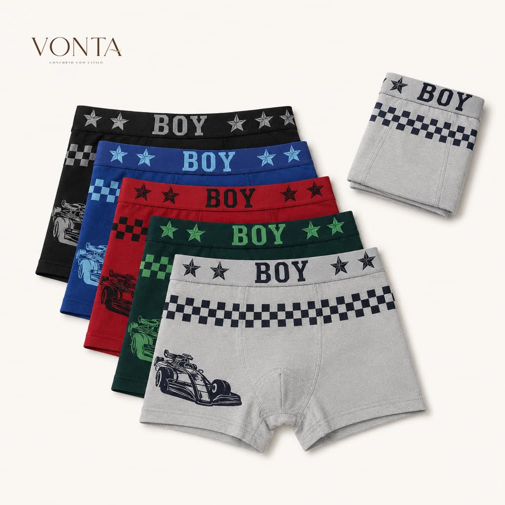 KIT3/6/9/12 Minino 0-16 anos boxer escola casa
